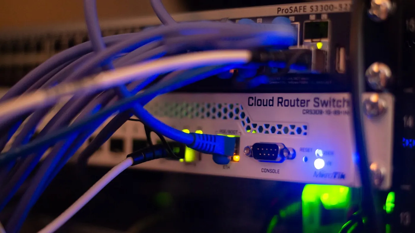 Network switch with connected cables
