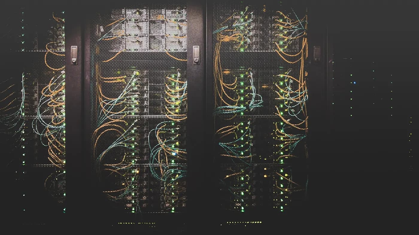 Server racks with tidy network cabling